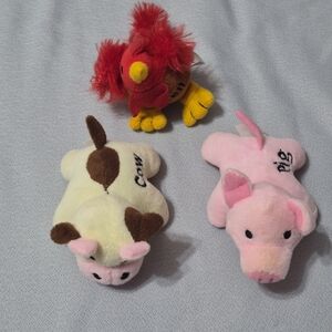 Set of Three Plush Animal Toys